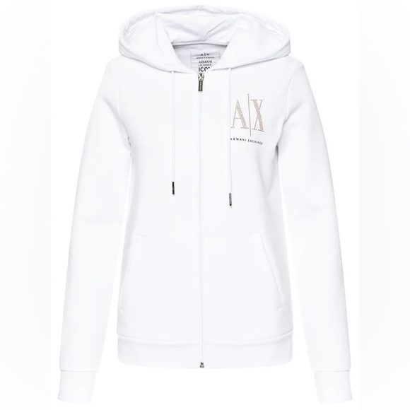 Armani Exchange ICON LOGO ZIP UP HOODED SWEATSHIRT - Picture 2 of 10